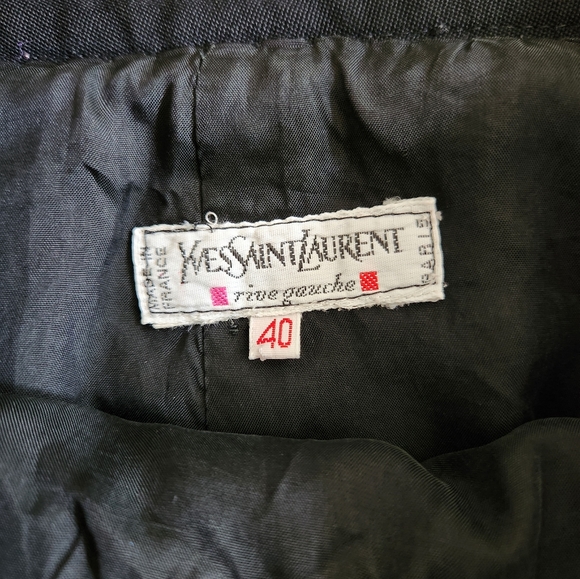 Yves St Laurent Rive Gauche Vintage Black Skirt with Pockets Size 40/Small - Picture 4 of 9